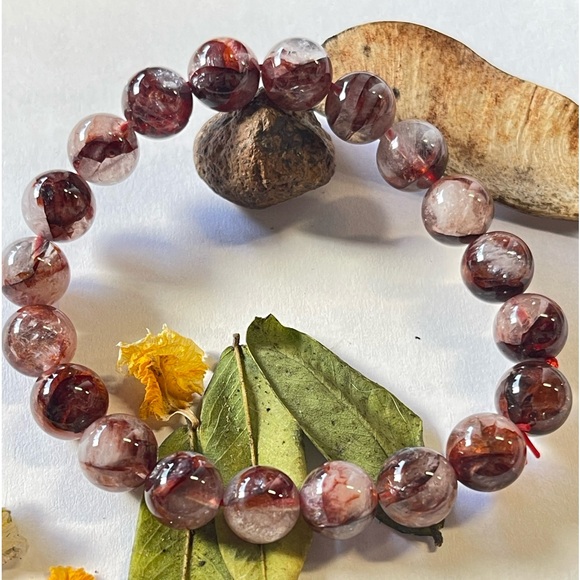 Natural Fire Quartz Bracelet 9mm Crystal Gemstone Stretchy Bracelet - Picture 1 of 5